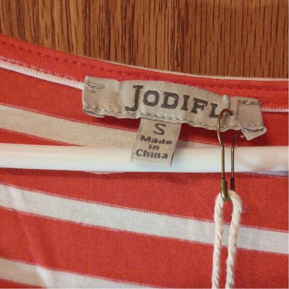NWT Jodifl Red White Stripe Swing Dress Small Soft Stretch Everyday Casual - Picture 6 of 13
